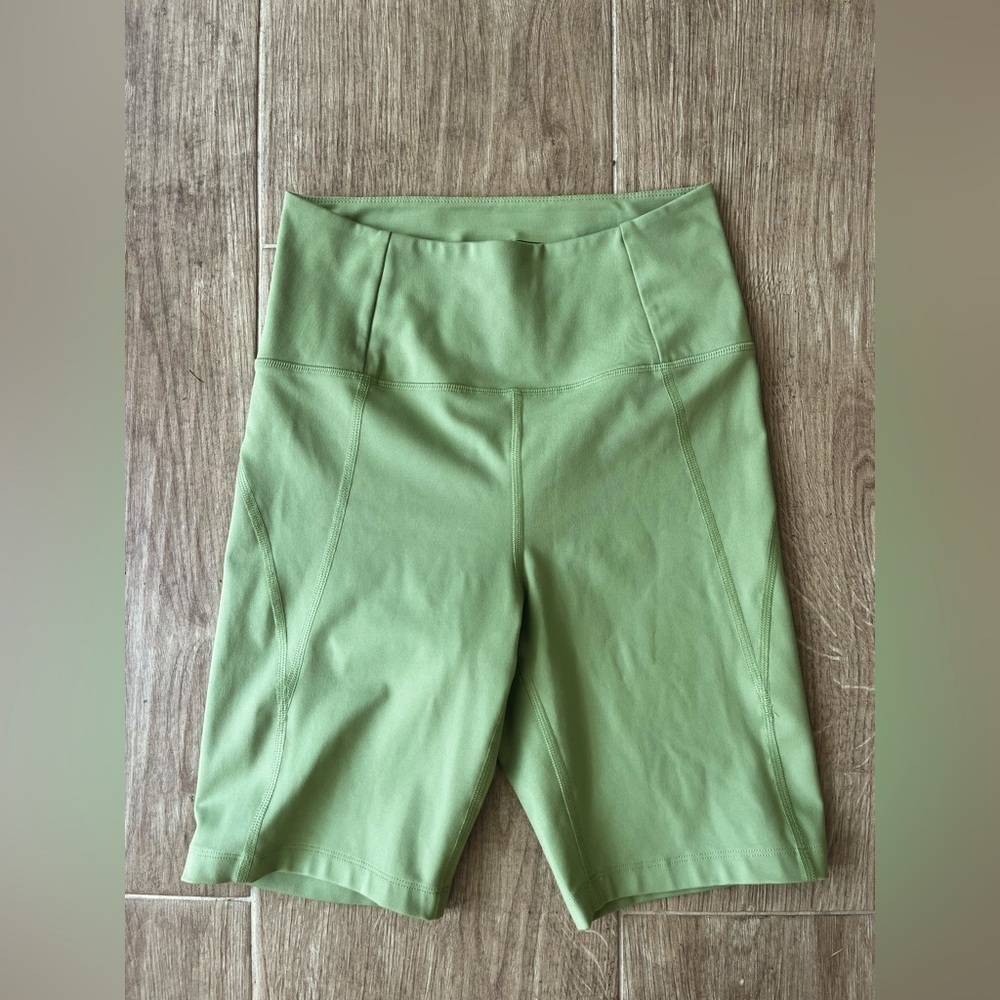 Girlfriend Collective High Rise Biker Shorts in Mantis - Picture 2 of 5